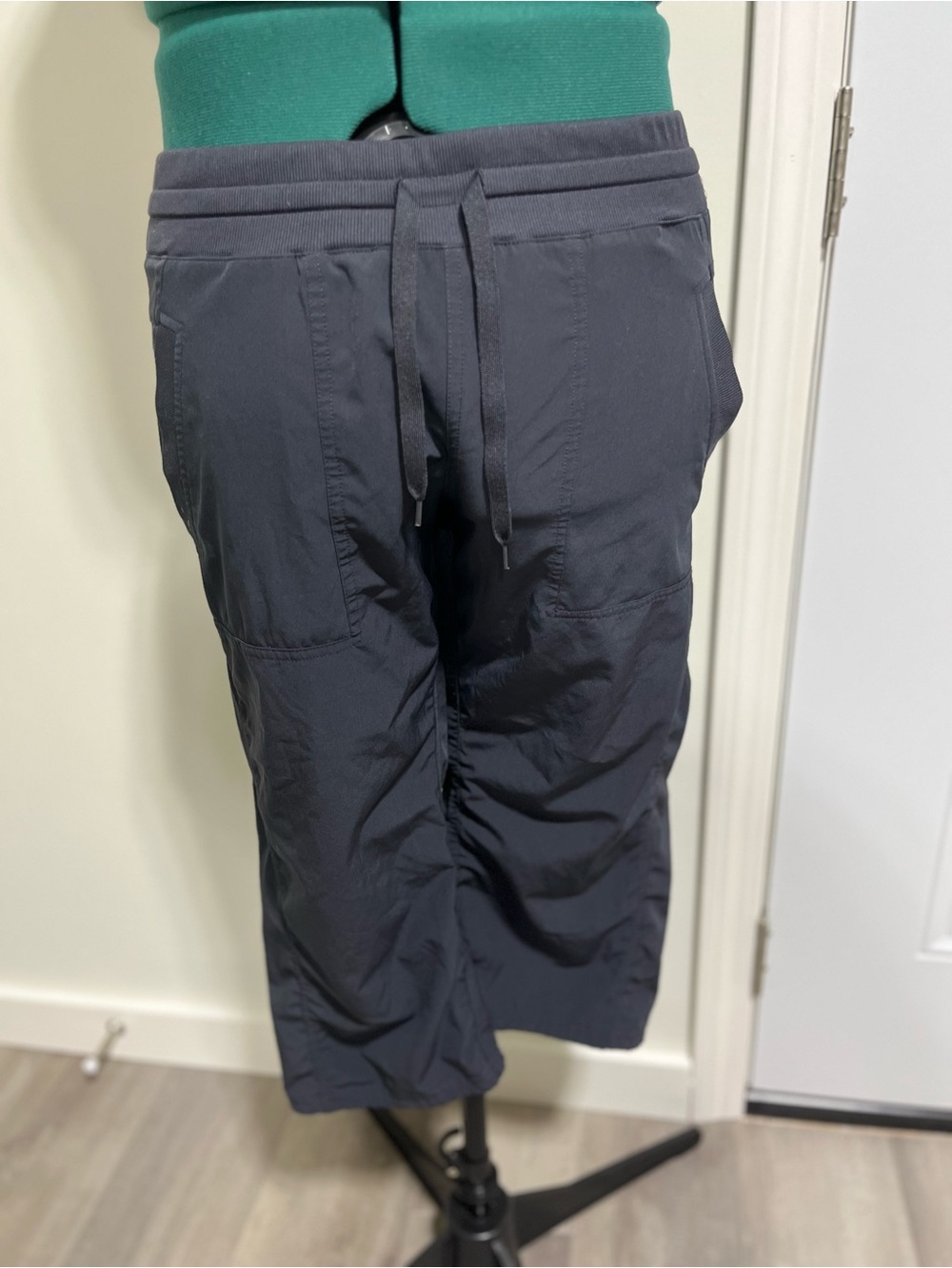 RBX Black Capri Pants with Drawstring Waist